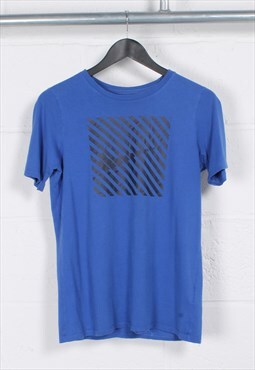 Vintage Nike Swoosh T-Shirt in Blue Basic Crewneck Tee Small