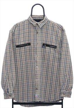 Vintage Gear Dobby Beige Check Shirt Womens