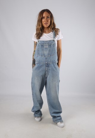 VINTAGE DENIM DUNGAREES LEVIS WIDE LEG UK 16 XL (H2Q)