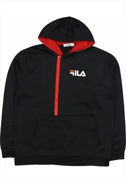 Fila 90's Spellout Quarter Zip Hoodie XXLarge (2XL) Black