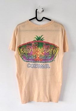 Vintage Ron Jon surf shop tan t-shirt small 