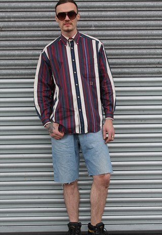 VINTAGE 90S LIGHT BLUE STONEWASH CUT-OFF DENIM SHORTS W34"