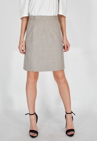 LAURA BIAGIOTTI ELEGANT GRAY LONG SKIRT IN WOOL