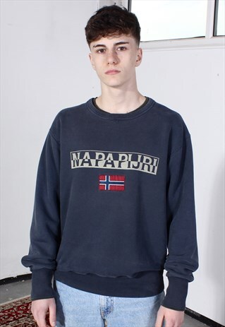 VINTAGE NAPAPIJRI FADED BLACK SWEATSHIRT