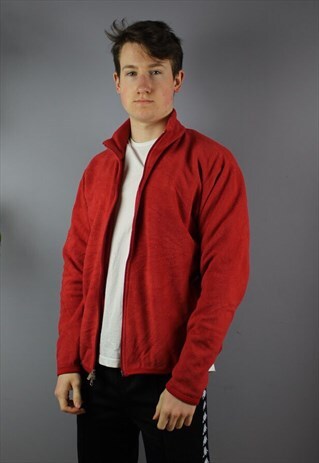 VINTAGE NIKE ZIP FLEECE RED EMBROIDERED LOGO