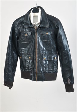 Vintage 00s faux leather jacket in dark brown