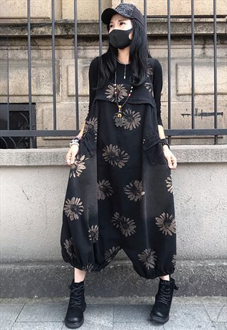 SUMMER KOREAN-STYLE FLORAL OVERALLS