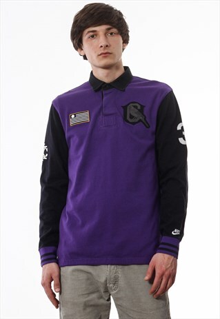 VINTAGE NIKE BRASIL BAND DE LOUCOS POLO SHIRT PURPLE BLACK