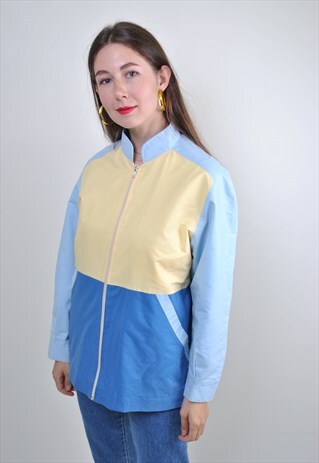 MULTICOLOR MINIMALIST COLLARED SPORT JACKET, SIZE L