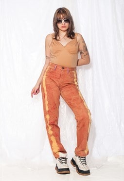 Vintage Levi's Jeans 80s Reworked Denim Pants in Orange