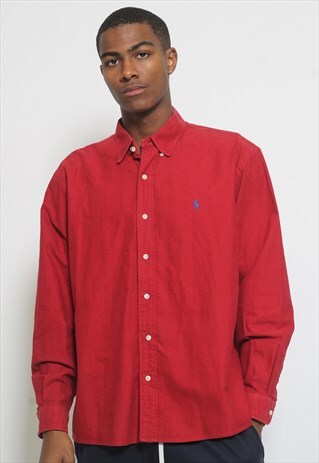 VINTAGE POLO RALPH LAUREN SHIRT RED