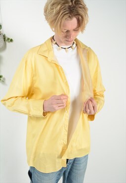 Vintage 90s Tommy Hilfiger Shirt Yellow Classic