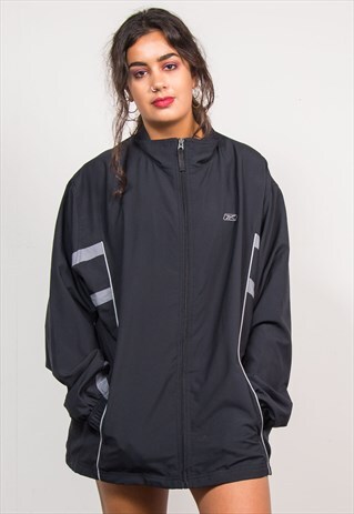 VINTAGE 90'S BLACK REEBOK TRACKSUIT JACKET