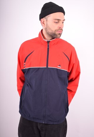 ADIDAS MENS VINTAGE TRACKSUIT TOP JACKET LARGE RED 90'S