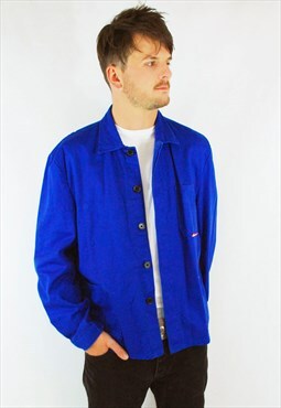 Thick French Cotton Chore Work Jackets Cobalt Blue