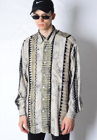 VINTAGE 90S AZTEC PRINT LONG SLEEVE SHIRT