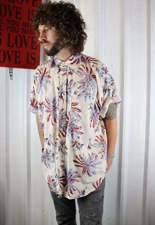 TOMMY HILFIGER CRAZY PATTERN OVERSIZED SHORT SLEEVED SHIRT