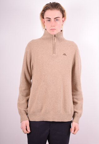KAPPA MENS VINTAGE JUMPER SWEATER XL BEIGE 90S