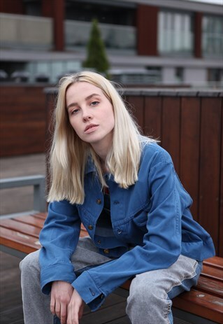 VINTAGE 80'S WORKWEAR BLUE DENIM JACKET