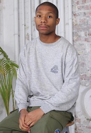 VINTAGE KAPPA CHEST LOGO SWEATSHIRT GREY