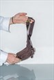 VINTAGE Y2K CHIC CROSS BODY BAG IN BROWN AND GOLD