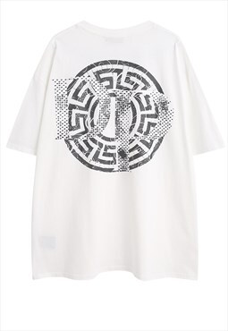 Baroque t-shirt Dark plan tee retro Gothic top in white