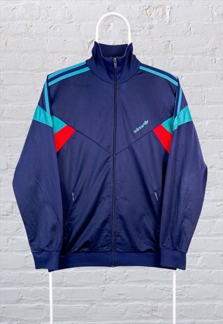 VINTAGE ADIDAS ORIGINALS TRACK JACKET BLUE MEDIUM