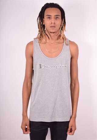 CHAMPION MENS VINTAGE VEST TOP XL GREY 90S