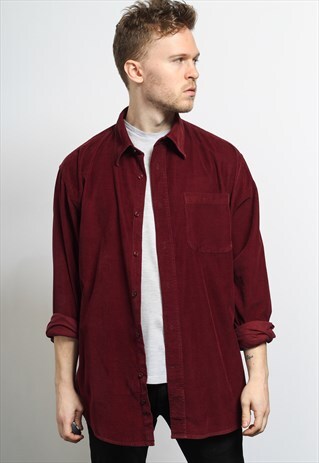 VINTAGE CORDUROY CORD SHIRT RED