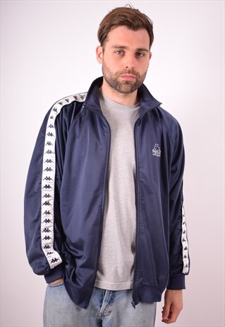 KAPPA MENS VINTAGE TRACKSUIT TOP JACKET XL BLUE 90S