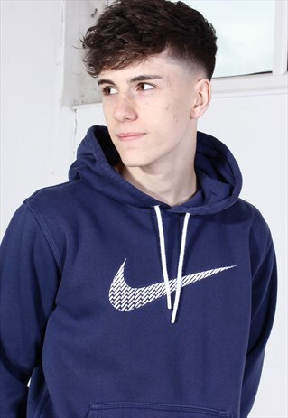 VINTAGE NIKE NAVY EMBROIDERED HOODIE