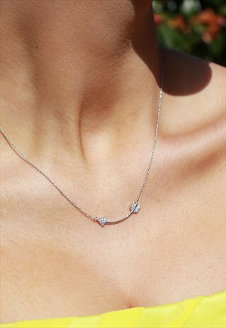 STERLING SILVER STONE SET ARROW NECKLACE