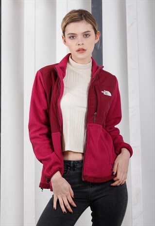 VINTAGE 90S THE NORTH FACE PINK ZIP UP FLEECE. WINTER