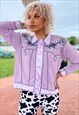 VINTAGE 90S BEADED AND EMBROIDERED FUNKY JEAN JACKET