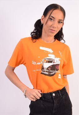 Vintage Lee T-Shirt Top Orange