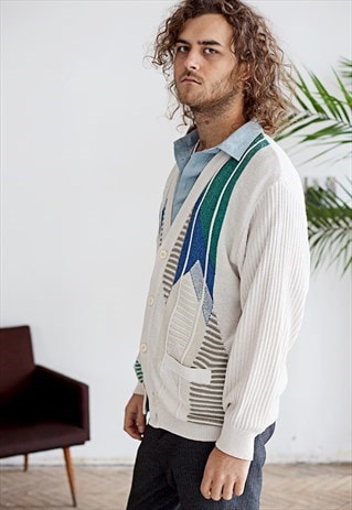 VINTAGE CARDIGAN WITH A GRAPHIC PATTERN