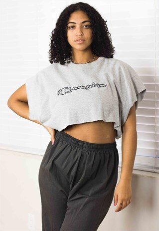 VINTAGE CHAMPION CROP TOP LOGO 90S X 8.8