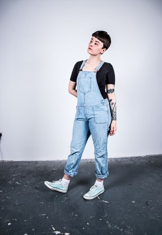 VINTAGE LIGHT BLUE DENIM DUNGAREES
