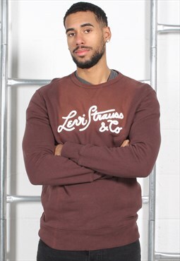 Vintage Levi's Sweatshirt in Brown Pullover Jumper Medium