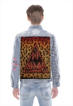 Type ii denim jacket in def leppard crystal