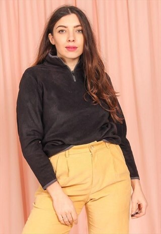 VINTAGE 90S COLUMBIA 1/4 ZIP FLEECE IN BLACK