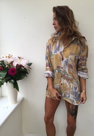 CRAZY PATTERN OVERSIZED UNISEX RETRO VINTAGE FESTIVAL SHIRT