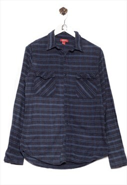 Vintge  Arizona Flannel Shirt Checkered Pattern Blue/Checker