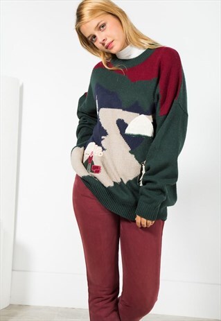 ON SALE VINTAGE 80S CLASSIC KNITWEAR JUMPER / S0062