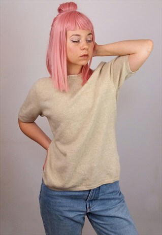 VINTAGE 90'S MERINO WOOL AND CASHMERE KNIT TOP