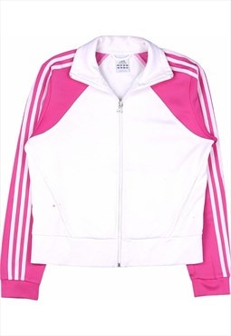 Vintage 90's Adidas Fleece Retro Track Jacket Zip Up Pink,