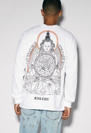 GOD LONG SLEEVED WHITE TEE