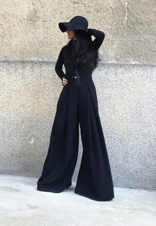 PANTS SKIRT/LOOSE/WIDE LEG PANTS/COMFORTABLE/PLATED/F1574