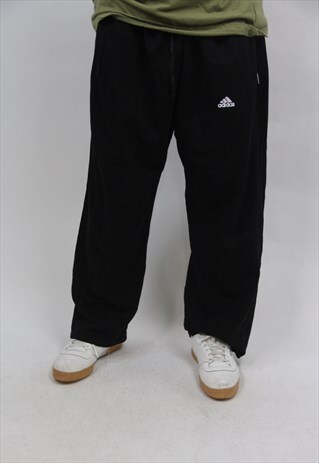VINTAGE ADIDAS BLACK TRACKSUIT BOTTOMS