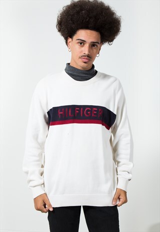 VINTAGE 80S TOMMY HILFIGER KNIT JUMPER / S469